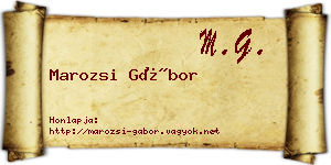 Marozsi Gábor névjegykártya